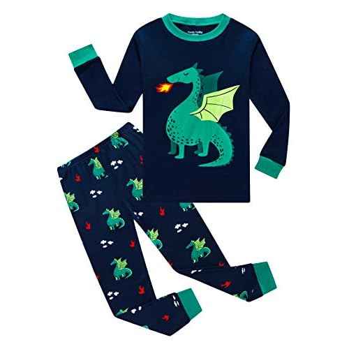 Family Feeling Kids & Toddler Boys Pajamas 2 Piece Pjs Set 100% Cotton Sleepwear
