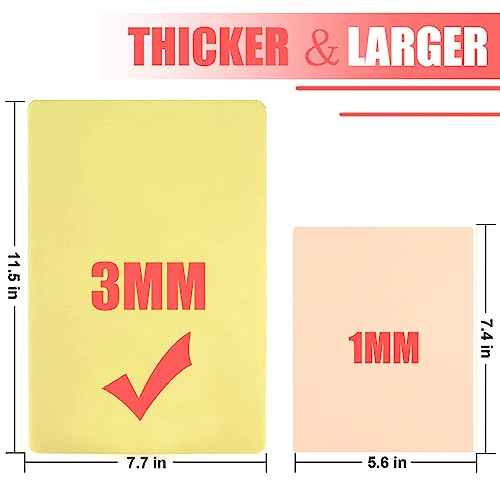 3MM Tattoo Skin Practice - SOTICA 6PCS 3MM Fake Skin 12x8" Thick Tattoo Practice Skins Soft Silicone Tattoo Fake Skin 3mm Tattoo Practice Skin for Tattooing Piel Sint?tica Para Tatuar Tattoo Supplies