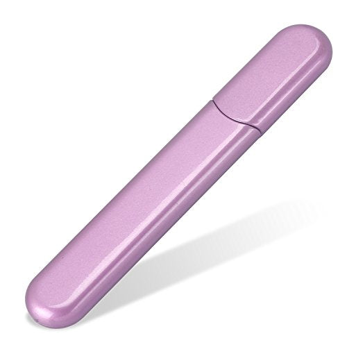 Premium Glass Nail File with Case, Crystal Diamond Salon Best Beauty Nail Buffer for Natural and Acrylic Nails Christmas Gift for Woman and Man,Light Purple