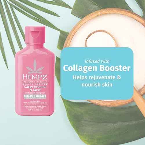 Hempz Mini Collagen-Infused Jasmine & Rose Body Moisturizer, 2.25 oz - Paraben-Free, Vegan, Cruelty-Free