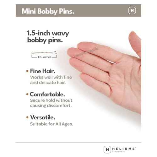 Heliums Mini Bobby Pins - Ash Blonde - 40 Pack, 1.5 Inch Small Hair Pins For Thin Hair & Kids