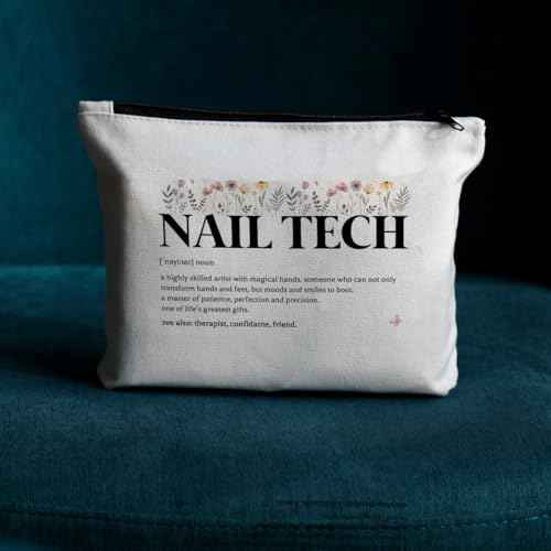 Inspirational Nail Tech Definition Cosmetic Bag, Nail Tech Gifts Makeup Bag, Nail Tech Must Haves, Nail Tech Supplies, Birthday Appreciation Gifts for Women Female Nail Technician Nail Artist