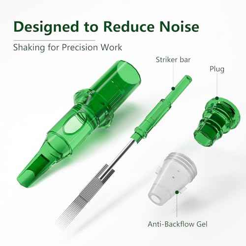 Glide 50pcs Assorted Tattoo Cartridge Needles - Disposable #10 Bugpin Curved/Magnum Tattoo Cartridge Needles with Membrane, Mixed Sizes 7RM 9RM 11RM 13RM 15RM for Rotary Tattoo Machine Pen