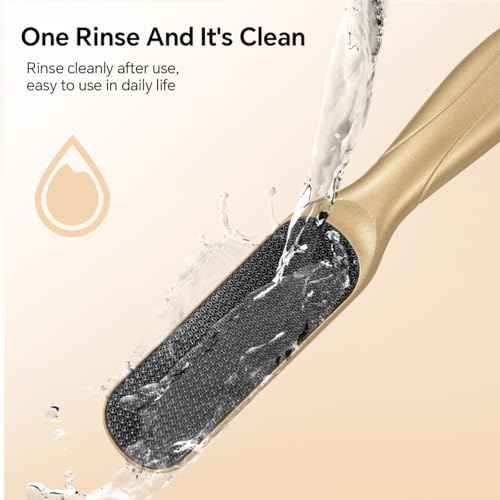 Nano Glass Foot File, Foot Callus Remover, Double Sided Pedicure Tools for Feet, Dual Use of Dry and Wet, Professional Hygienic Foot Scrubber to Achieve Smooth, Silky Feet Instantly (Golden)