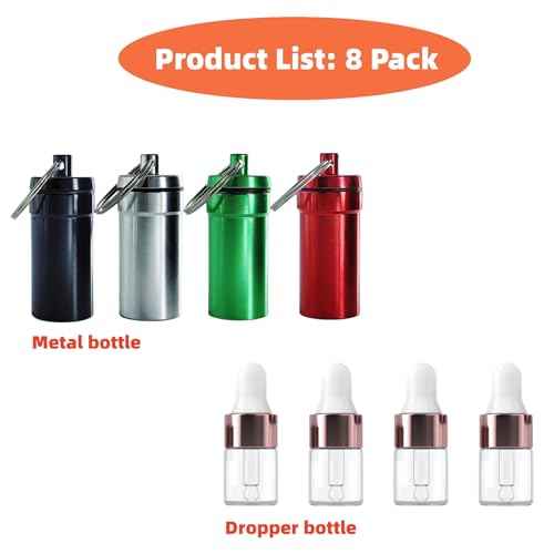8 pcs Travel split bottle Eye dropper glass bottle Anointing oil for prayer Protective travel set for frankincense oil (2 ml)