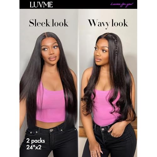 LUVME Silky Straight Seamless 110g 7Pcs Clip in Hair Extensions Full Max with 20inch Remy Human Hair Extensions, Natural Black 100% Real Soft Human Hair