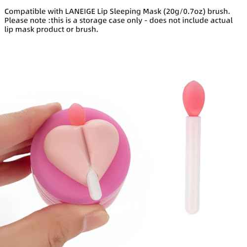 Lip Brush Holder,Lip Balm Brush Organizer Compatible with LANEIGE Lip Sleeping Mask,Silicone Sleeve Protector Cover for Lip Brushes(White & Pink & Purple)