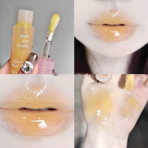 Dulele 6 PCS Hydrating Shimmer Lip Gloss Set, Big Brush Head Glitter Shiny Non-Sticky Lip Oil, Liquid Lipstick, Lip Glaze Makeup Cosmetic (A, M)