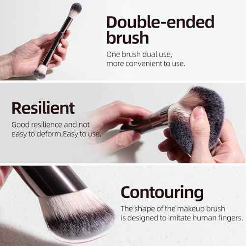 BS-MALL Professional Makeup Brush Set With Portable Case - Eyeshadow Brush, Concealer Brush, Blush Brush & Foundation Brush For Travel 20 Pcs, Labeled Daily Use & Versatile Occasions