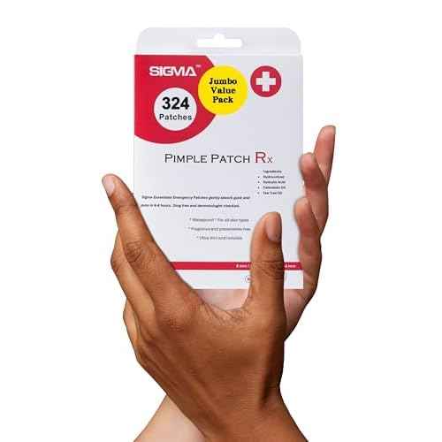 (5? Each) Pimple Patches 324 Pack - Hydrocolloid Acne Patches with Salicylic Acid & Tea Tree Oil - 4 Sizes S/M/L/XL - Face Acne Treatment - Easy Peel Perforated Sheets