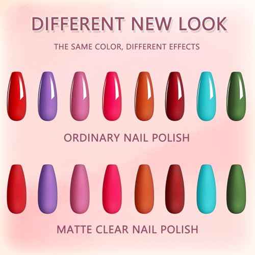 Matte Top Coat - Long Lasting Gel, Clear Matte Nail Polish, No UV Light Needed, 16 ML