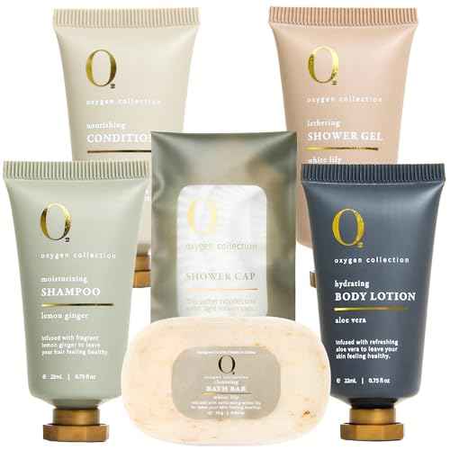 O2 Oxygen 300Pcs/22ml Travel Size Mini Shampoo and Conditioner Sets Body Wash Lotion & Soap,Hotel Toiletries,Bulk Set For Guest,Air Bnb Essentials for Guests,Amenity Kit For Hosts Bathroom