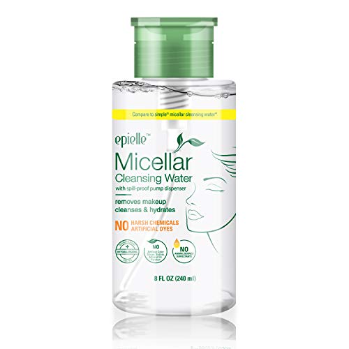 Epielle Micellar Cleansing Water | Makeup Remover for All Skin Types | Gently Cleanses Skin | 8 Fl Oz (1 Pack) | Ideal for Beauty Gifts, Spa Days, Gift Sets | Korean Skincare