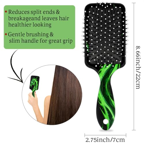 Green Dragon Hair Brush for Kids Girls Boys, Wet Dry Detangling Hair Brush Soft Bristle Hair Brushes Paddle Hairbrush for All Hair Types Women Men