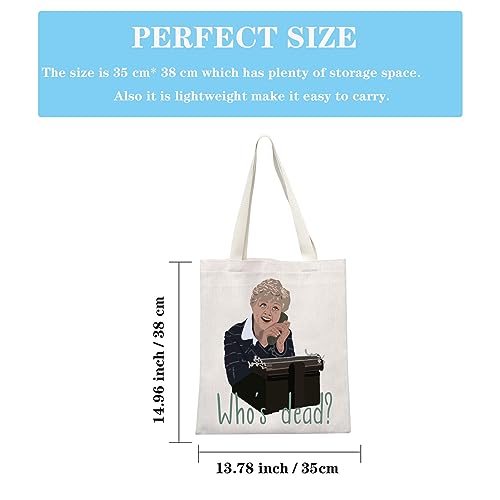 Murder TV Show Inspired Gift TV Murder Mystery Series Gift Jessica Fan Present Who¡¯s Dead Tote Bag (Who¡¯s Dead Tote)