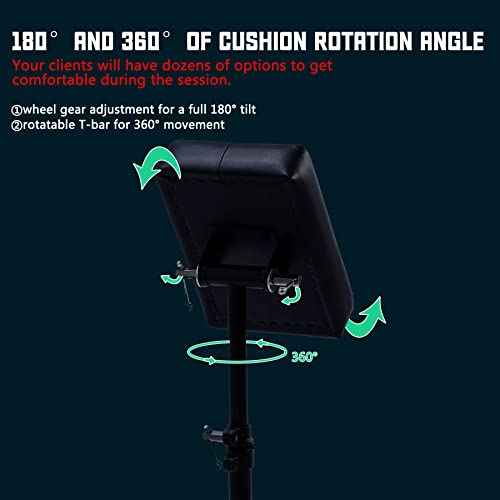 POARMEEY Custom Tattoo Armrest Stand Tripod Soft Pad Portable Tattoo Arm Rest with Adjustable Height for Tattoo Supplies