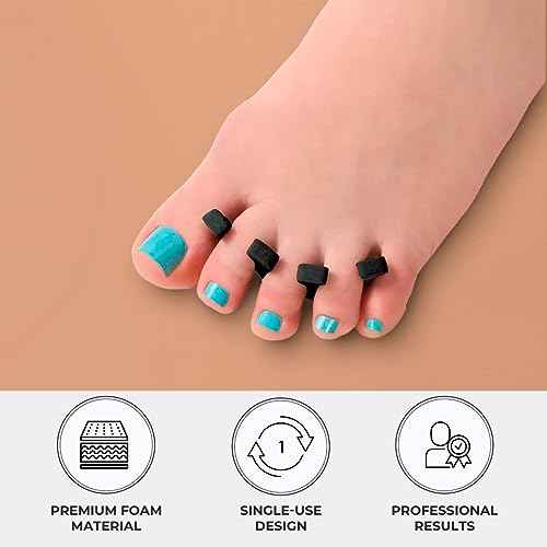 ForPro Sole Toe Separators - Black Luxurious Foam Separators - Individual Toe Separators for Pedicures ?¢桰 144-Count