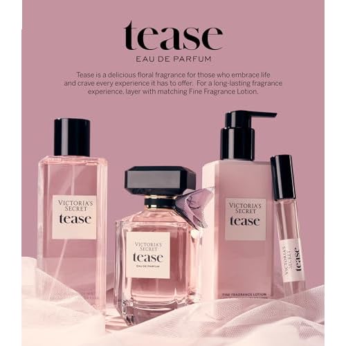 Victoria's Secret Tease Eau de Parfum Travel Spray, Notes of White Gardenia, Anjou Pear & Black Vanilla, Mini Perfumes for Women (0.23 oz)