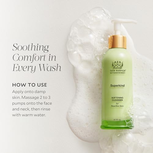 Tata Harper Superkind Softening Cleanser, Gentle Cleanser for Sensitive Skin, Hypoallergenic Skincare, Fragrance Free, Natural Skincare, Dermatologist Tested, Vegan, 125ml