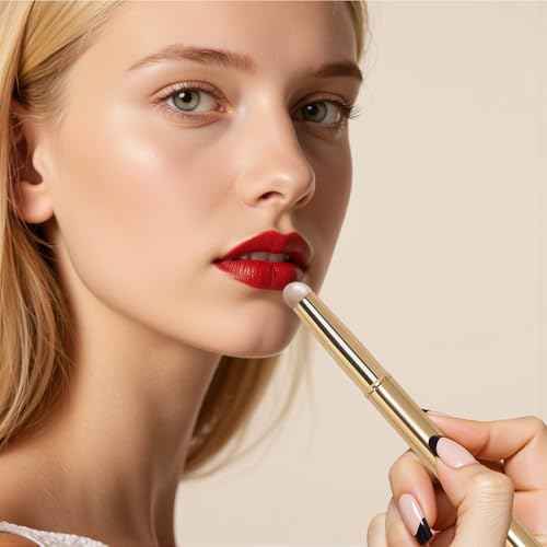 Unaone 2Packs Lip Brush for Lipstick, Dual-Ended Silicone & Bristle Tips Lip Makeup Brush, Lipstick Brush for Lip Gloss