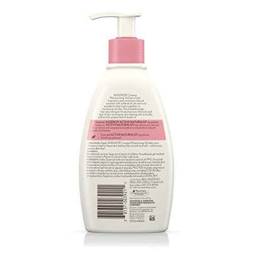 Aveeno Creamy Oil Daily Body Moisturizer, Non-Greasy & Lightly Scented Body Moisturizer with Oat & Almond Oil Nourishes Dry Skin with 24 Hours of Moisture, Non-Comedogenic, 12 fl. oz