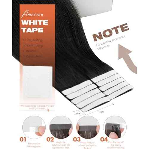 Sunny Hair Tape in Hair Extensions Human Hair 22inch Hair Extensions Real Human Hair Tape in Extensions for Women Jet Black Invisible Remy Hair Natural Straight Skin Weft Double Sided Tapes 20Pcs 50g
