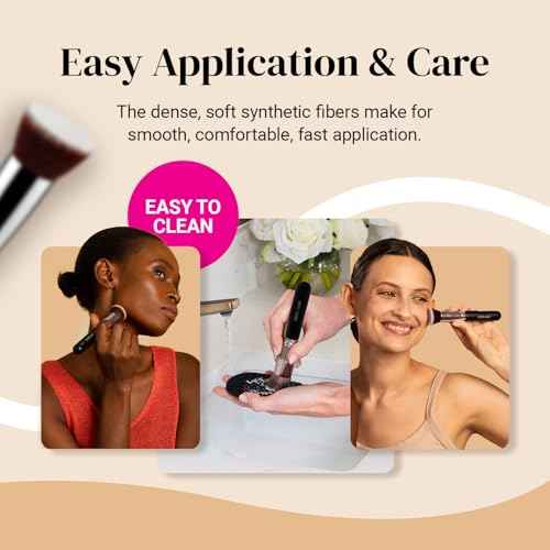 Flat Top Kabuki Foundation Brush By KESHIMA - Premium Makeup Brush for Liquid, Cream, and Powder - Buffing, Blending, and Face - 1.2" Top Diameter