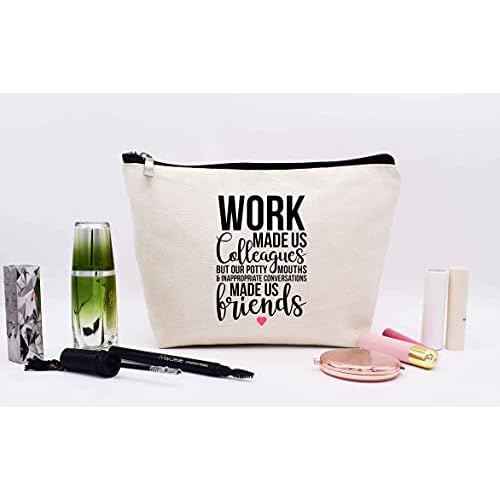 LIBIHUA Coworker Leaving Gifts Farewell Gift Going Away Present for Colleagues New Job Good Bye Present for Boss Women Her Friends Makeup Bag Cosmetic Bag Travel Pouch Work Made Us Colleagues