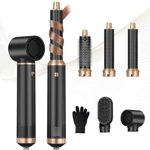 5 in 1 Blow Dryer Brush, Hair Dryer Brush Set Negative Ion Upgrade Hot Air Brush Air Styler Curling Wrap Air Curler, Curling Iron Hair Styling Tools As A Gift for Straight/Curl/Drying/Smoothing