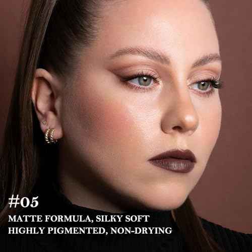 Maroon Gradient Matte Lipstick Crayon Lip Liner pencil, Flawless Contour Gradual Ombre Effect lip Pencil, for Women Long Lasting Waterproof Smudge Proof Lipstick Pencil 05#