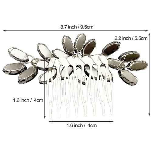 BETITETO Bridal Crystal Hair Piece Rhinestone Wedding Small Hair Comb Accessories for Women Girls (Black)