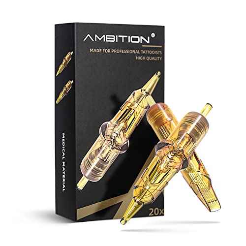 Ambition Glory Tattoo Cartridges #12 Standard 23RM Needles Disposable 20pcs 0.35mm 23 Curved Magnum for Rotary Tattoo Machine Supply