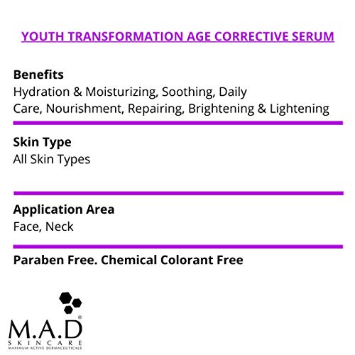 M.A.D Skincare Anti-Aging Youth Transformation Age Corrective Serum 1 oz.