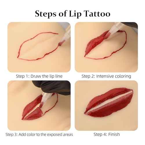 3pcs Tattoo Practice Lips Microblading Practice Skin 3D Fake Skin for Lips Permanent Makeup Silicone Tattoo Skin Cosmetic Makeup Lips Training (3pcs 10lips)
