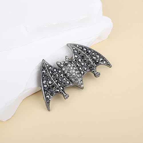Gothic Black Bat Rhinestone Hairpins - Vampire Decor Bun Hair Clips for Party Costume, Girls