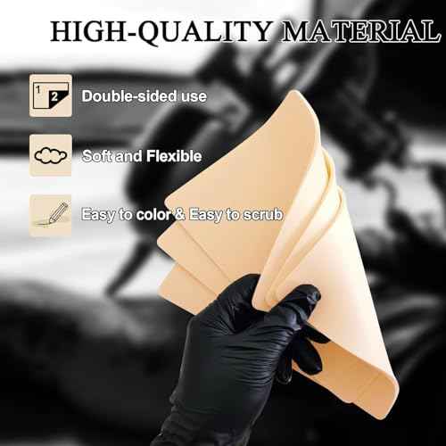 3MM Tattoo Practice Skin Transfer Paper Kit - Anghie 3pcs Fake Skins 3MM Thick with 10pcs Transfer Paper for Beginners & Artists Tattoo Supplies