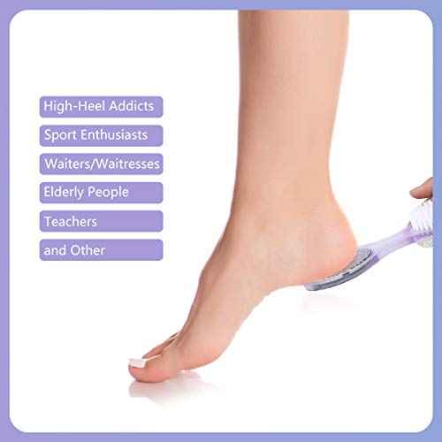 Pumice Stone Brush for Feet - 2 Pack Foot Brush Scrubber 4 in 1 Foot File Pedicure Paddle Kit for Foot Care (Lilac and Blue)