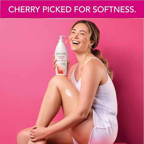 Jergens Original Scent Dry Skin Body Lotion, Hand and Body Moisturizer, Cherry Almond Essence, Dermatologist Tested, 32 Oz, Pack of 6