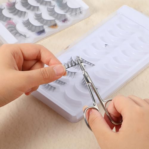 2 Pcs Cuticle Scissors, Stainless Steel Cuticle Scissors Extra Fine Curved Nail Scissor for Women & Men, Micro Serrated Manicure Scissor for Eyelash, Mustache, Eyebrow, Nose Hair, Toenail