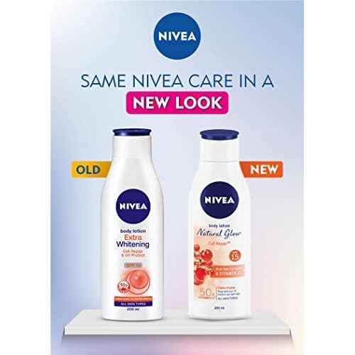 Nivea Natural Glow Cell Repair Body Lotion | With SPF 15 and 50X Vitamin C | 13.52 Fl Oz | Pack of 1