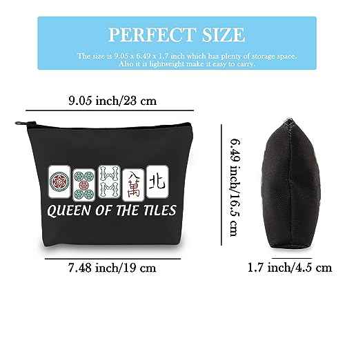 GJTIM Chinese Game Themed Gift Queen Of The Tiles Board Game Storage Bag for Game Lover (Tiles Queen Black)