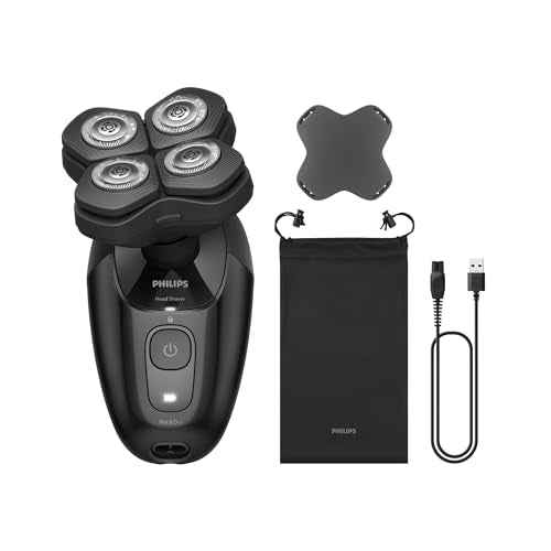 Philips Norelco Head Shaver Pro 5000 Series - Skull Shaver for Men and Women, 360° Flexing Head & ComfortCut Blades for Clean Shave, Gentle on Skin, Model HS5980/40