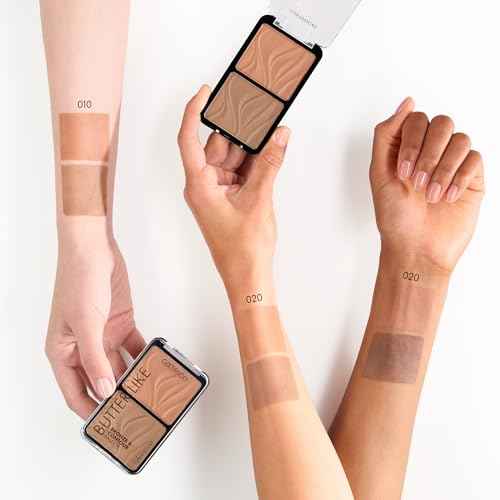 Catrice Butter Like Bronze & Contour Palette | 2-in-1 Ultra-Blendable Bronzer & Contour Duo | Buttery Powder Texture | Vegan & Cruelty Free (010 | Born To Shape)