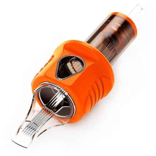 A-minusone 20Pcs 1215RM Tattoo Cartridge Needles Pro Finger Ledge Cartridges Standard #12 Curved Magnum Disposable Tattoo Needle Cartridge with Membrane for Tattoo Artists