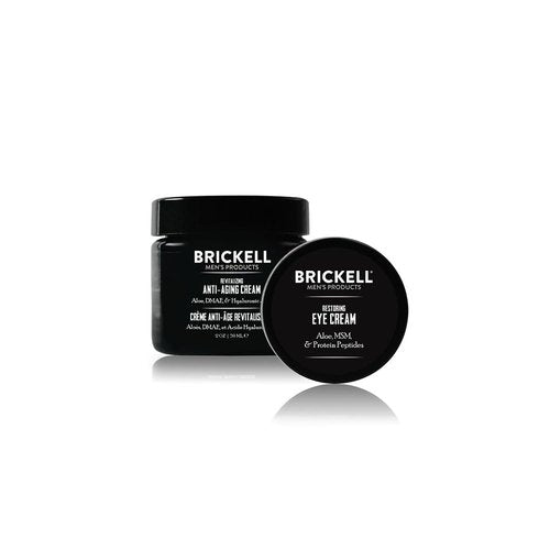 Brickell Men's Ultimate Anti-Aging Routine, Anti-Wrinkle, Night Face Cream and Eye Cream to Reduce Puffiness, Wrinkles, Dark Circles, Under Eye Bags, Natural and Organic, Unscented