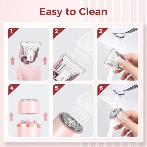 2 in 1 Electric Glow Shaver, Portable Bikini Trimmer for Women, Dual Head Rechargeable Electric Razor, IPX7 Waterproof Wet & Dry Use Legs Body Pubic Hair Trimmer for Men Women Christmas Birthday Gifts