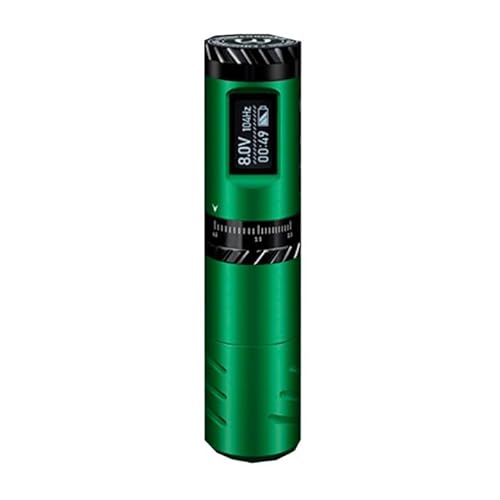 Ava Adjustable Stroke Wireless Tattoo Pen - Adj Stroke 2.5mm to 4.5mm (Green, EP10 Long)