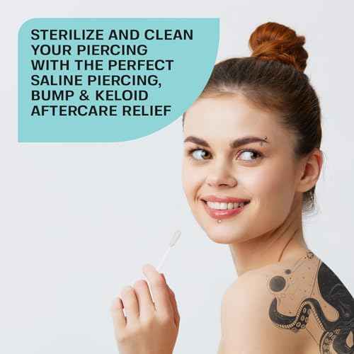 Base Labs Keloid Bump Removal Gel Swabs | Piercing Aftercare Gel Swabs for Piercing Bump Treatment | Medicated Piercing Cleaner Saline Solution for Ear, Nose, Belly, Body Piercings | 36 Swabs