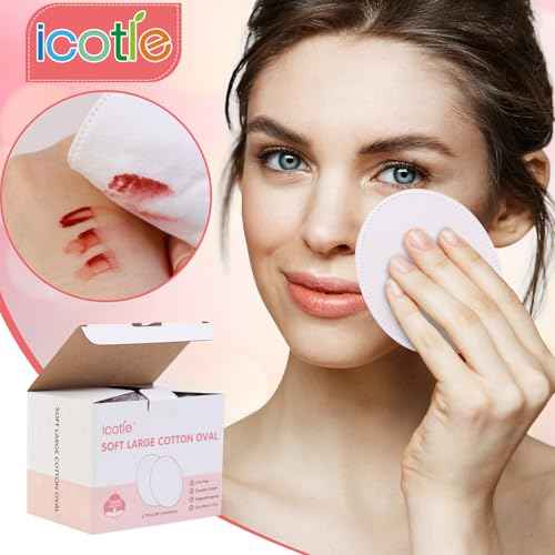 Oval Cotton Pads (100 Count) Ultra-Soft Cotton Ovals 100% Cotton Spunlace Purely Physical Technology, Large Makeup Remover Pads Facial Cotton Pads for Makeup Removal, Cleansing, Toner Application