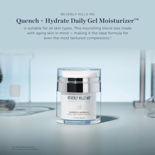 Beverly Hills MD Quench + Hydrate Daily Gel Moisturizer- Visibly Smooth, Plump, Hydrate Face & Neck for Wrinkles, Sagging- Skin Smoothing & Re-Energizing- Visibly Reduce Signs of Aging w/Niacinamide